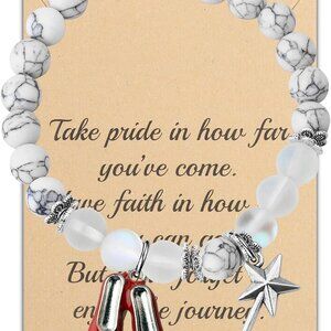Red Shoe Bracelet Bead Chain Stone Jewelry Gift for Women Movie Fans